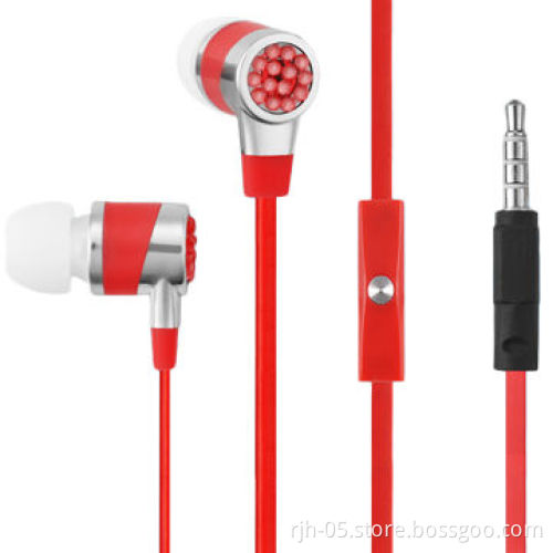 Diamond Style Flat Earphones for iPhone with 20-20kHz Frequency Range